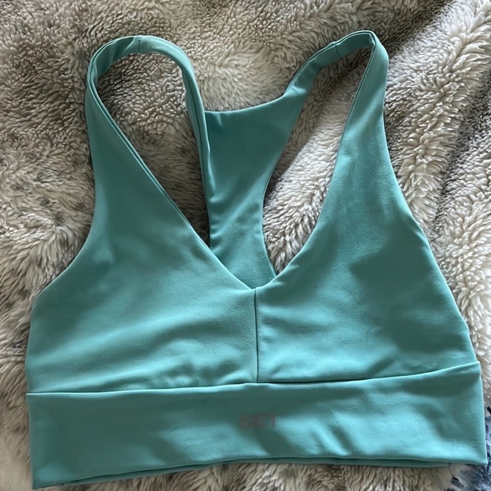 SET Active turquoise Sports Bra & leggings
